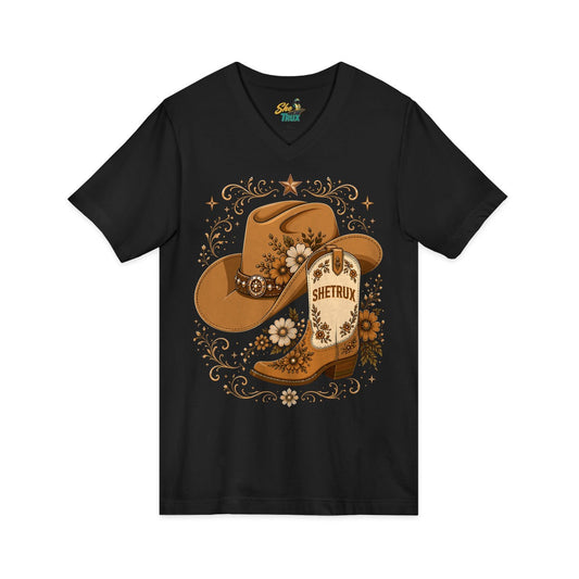 SheTrux Hat Boot Brown - V-Neck - Multiple Colors