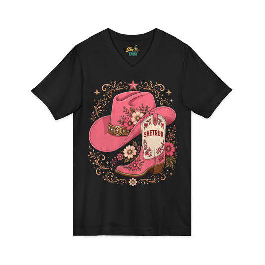 SheTrux Hat Boot Pink - V-Neck - Multiple Colors
