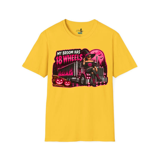 Halloween - My Broom Has 18 Wheels - T-Shirt - Multiple Colors