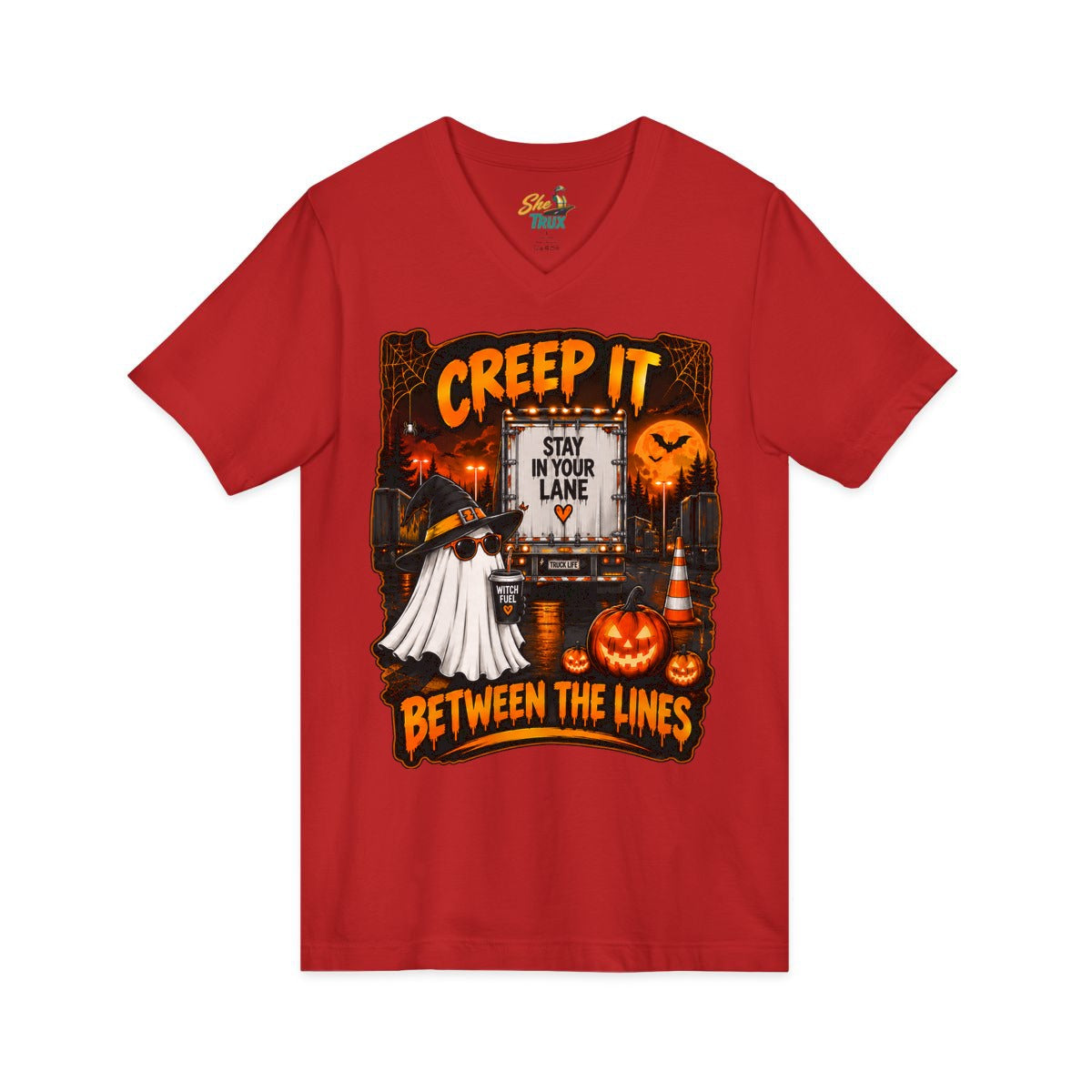 Halloween - Creep It Between The Lines - V-Neck - Multiple Colors