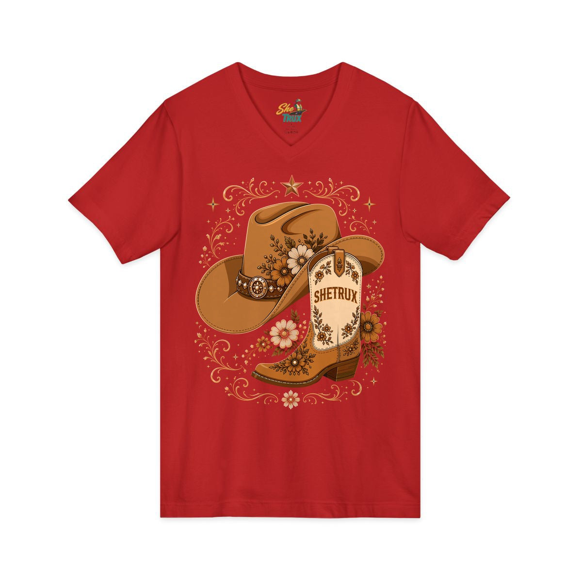 SheTrux Hat Boot Brown - V-Neck - Multiple Colors