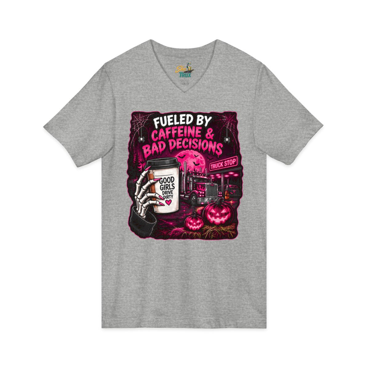 Halloween - Fueled By Caffeine and Bad Decisions - V-Neck - Multiple Colors