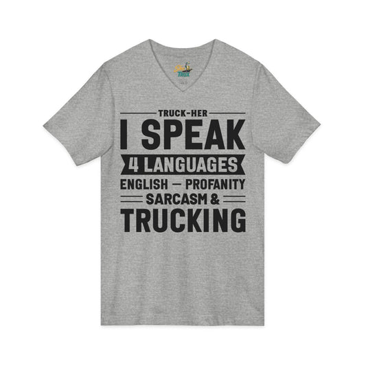 I Speak 4 Languages - V-Neck - Multiple Colors
