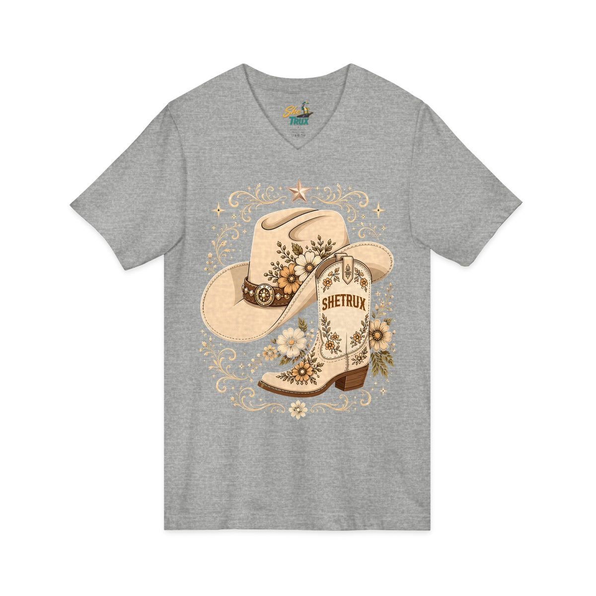 SheTrux Hat Boot Tan - V-Neck - Multiple Colors