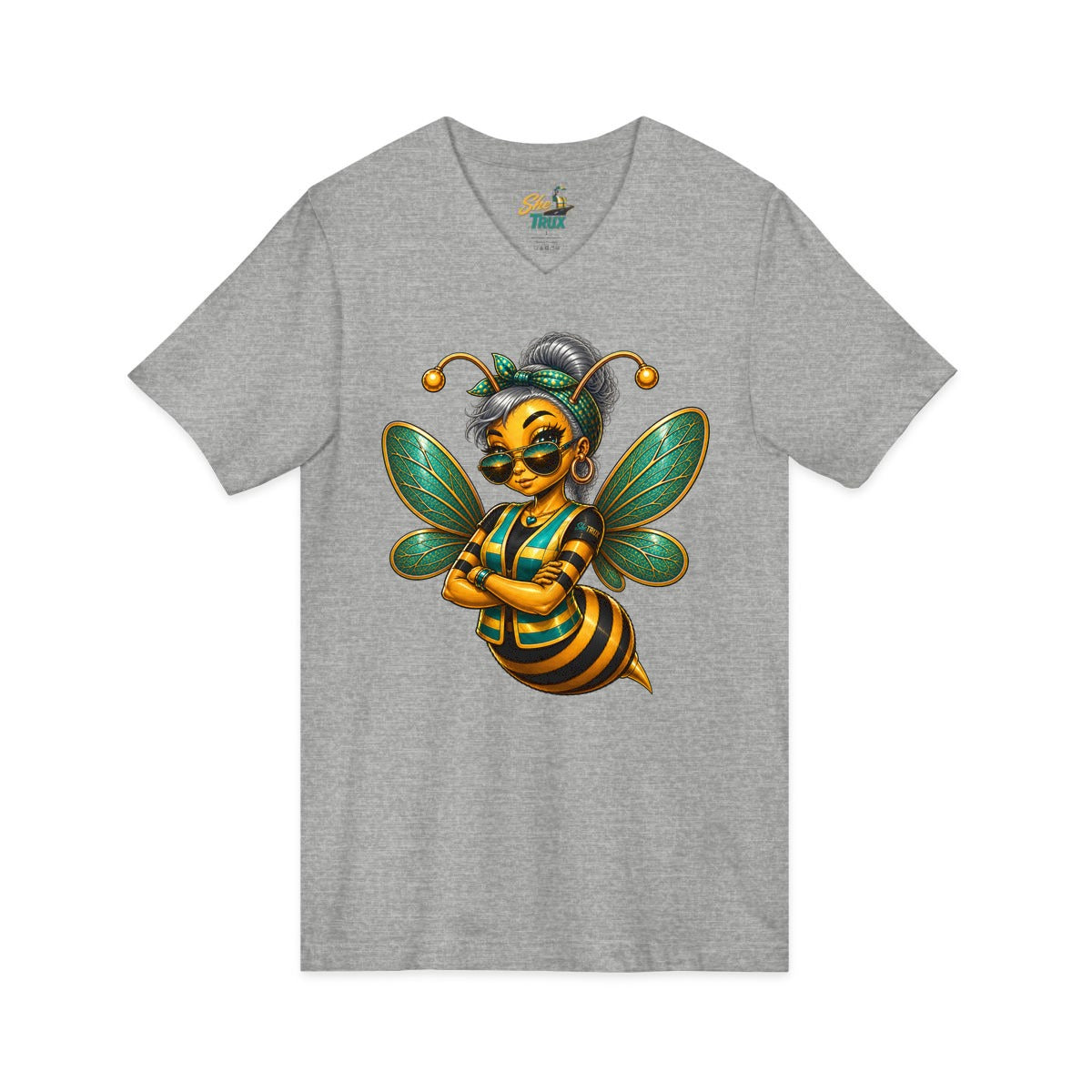 SheTrux Bee Gray - V-Neck - Multiple Colors