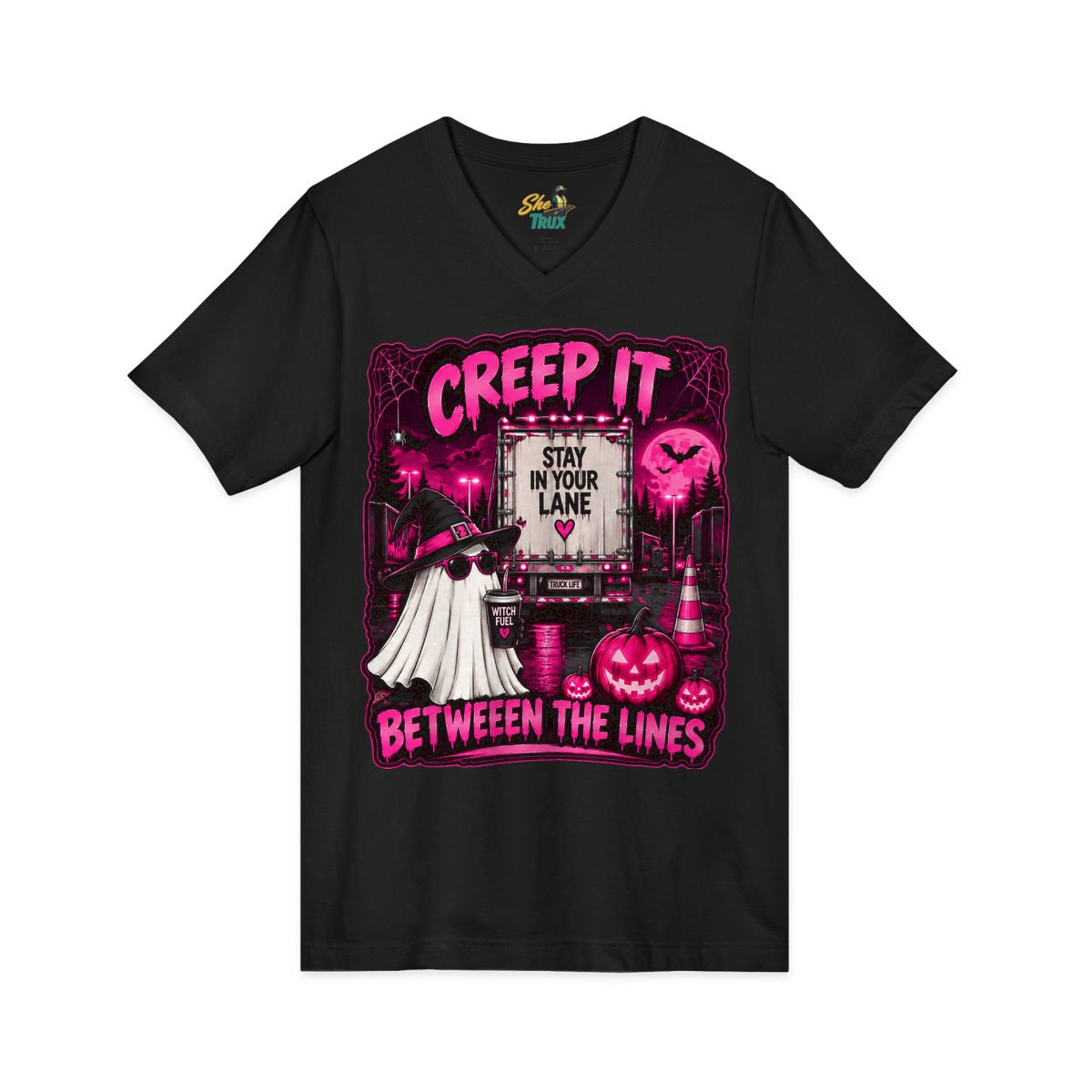 Halloween - Creep It Between The Lines - V-Neck - Multiple Colors