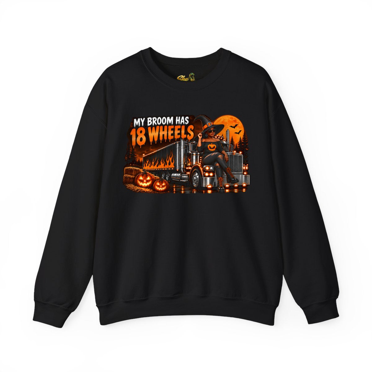 Halloween - My Broom Has 18 Wheels - Sweatshirt - Multiple Colors
