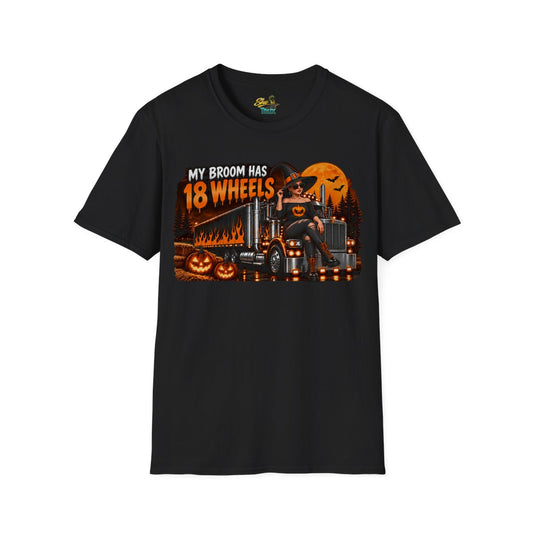 Halloween - My Broom Has 18 Wheels - T-Shirt - Multiple Colors
