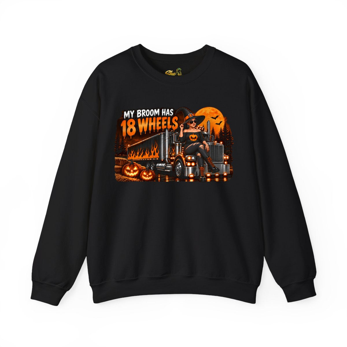 Halloween - My Broom Has 18 Wheels - Sweatshirt - Multiple Colors