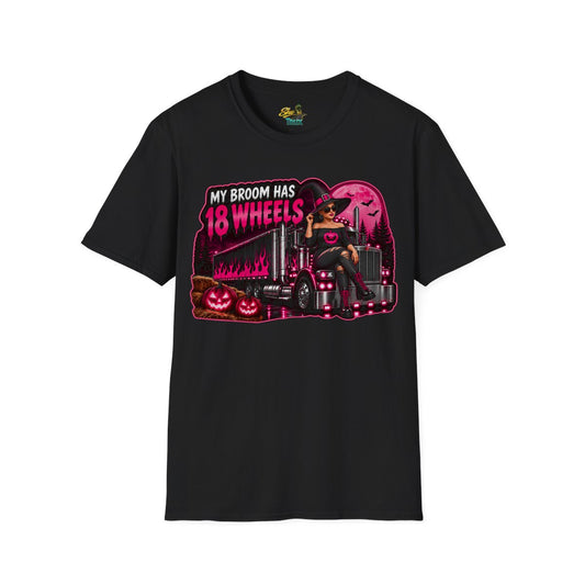 Halloween - My Broom Has 18 Wheels - T-Shirt - Multiple Colors