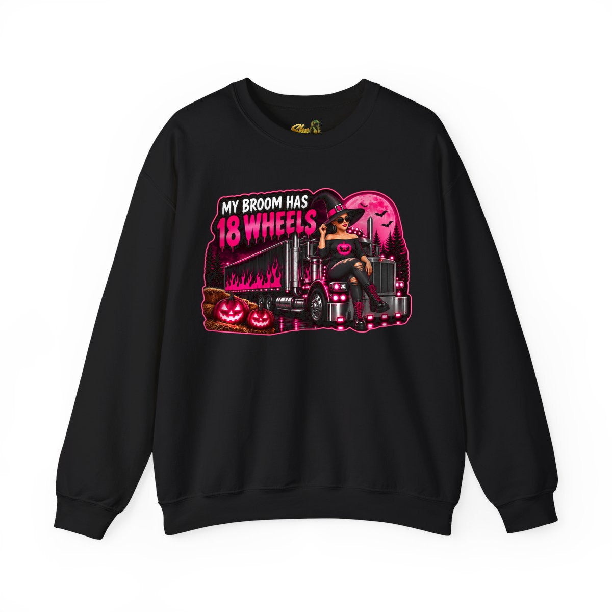 Halloween - My Broom Has 18 Wheels - Sweatshirt - Multiple Colors