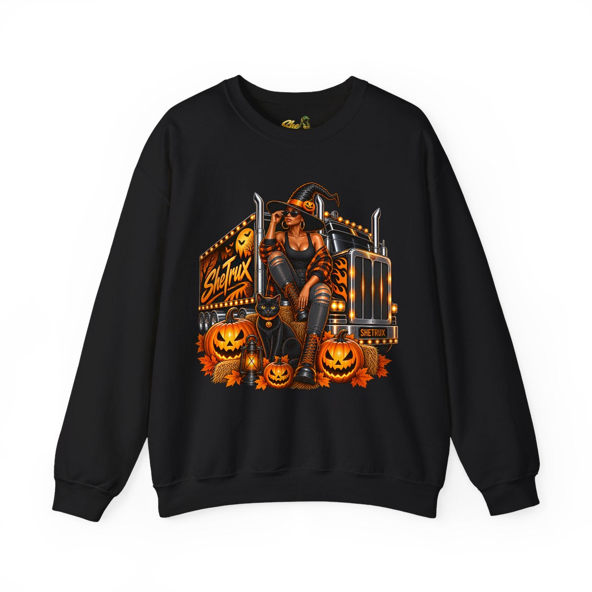 Halloween - Witch on Truck - Sweatshirt - Multiple Colors
