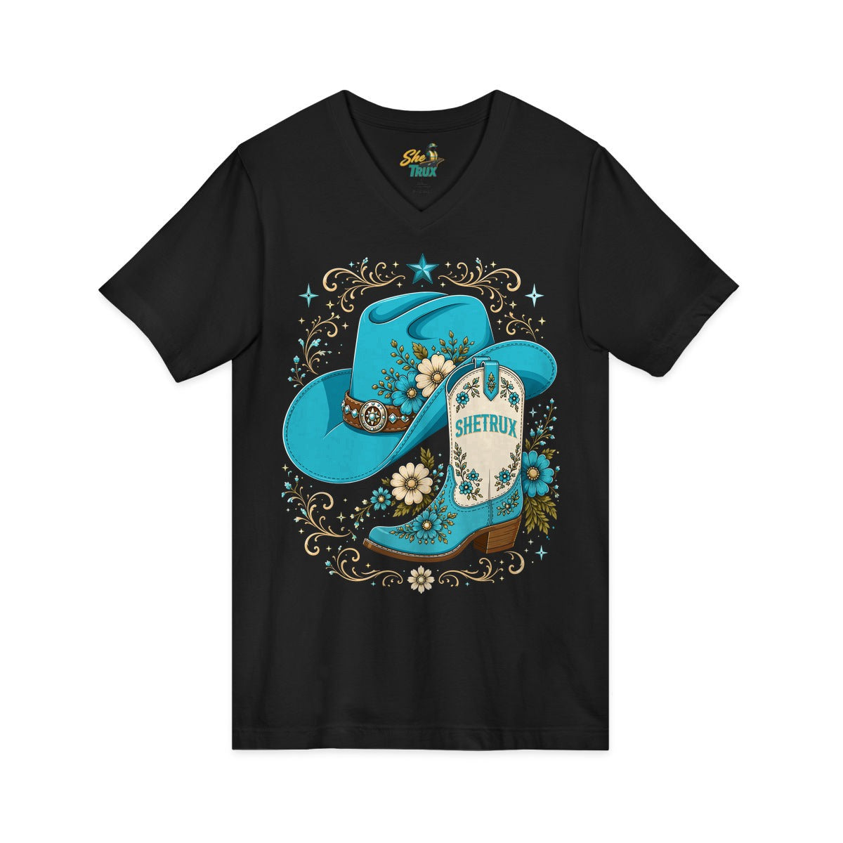 SheTrux Hat Boot Blue - V-Neck - Multiple Colors