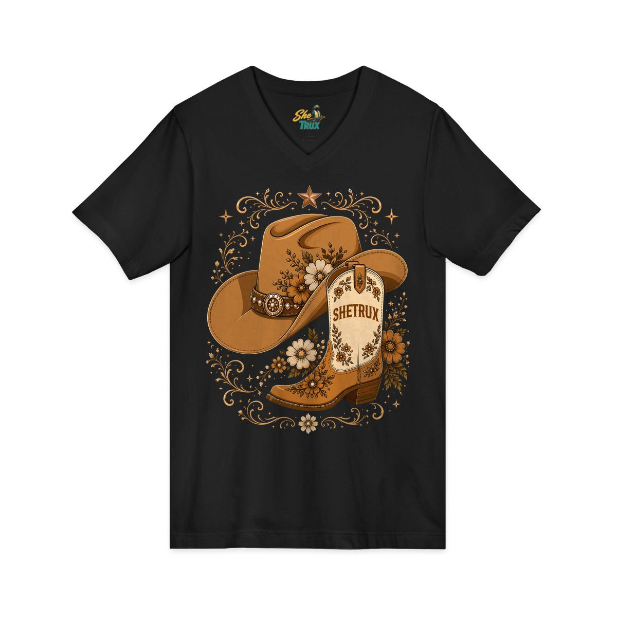 SheTrux Hat Boot Brown - V-Neck - Multiple Colors