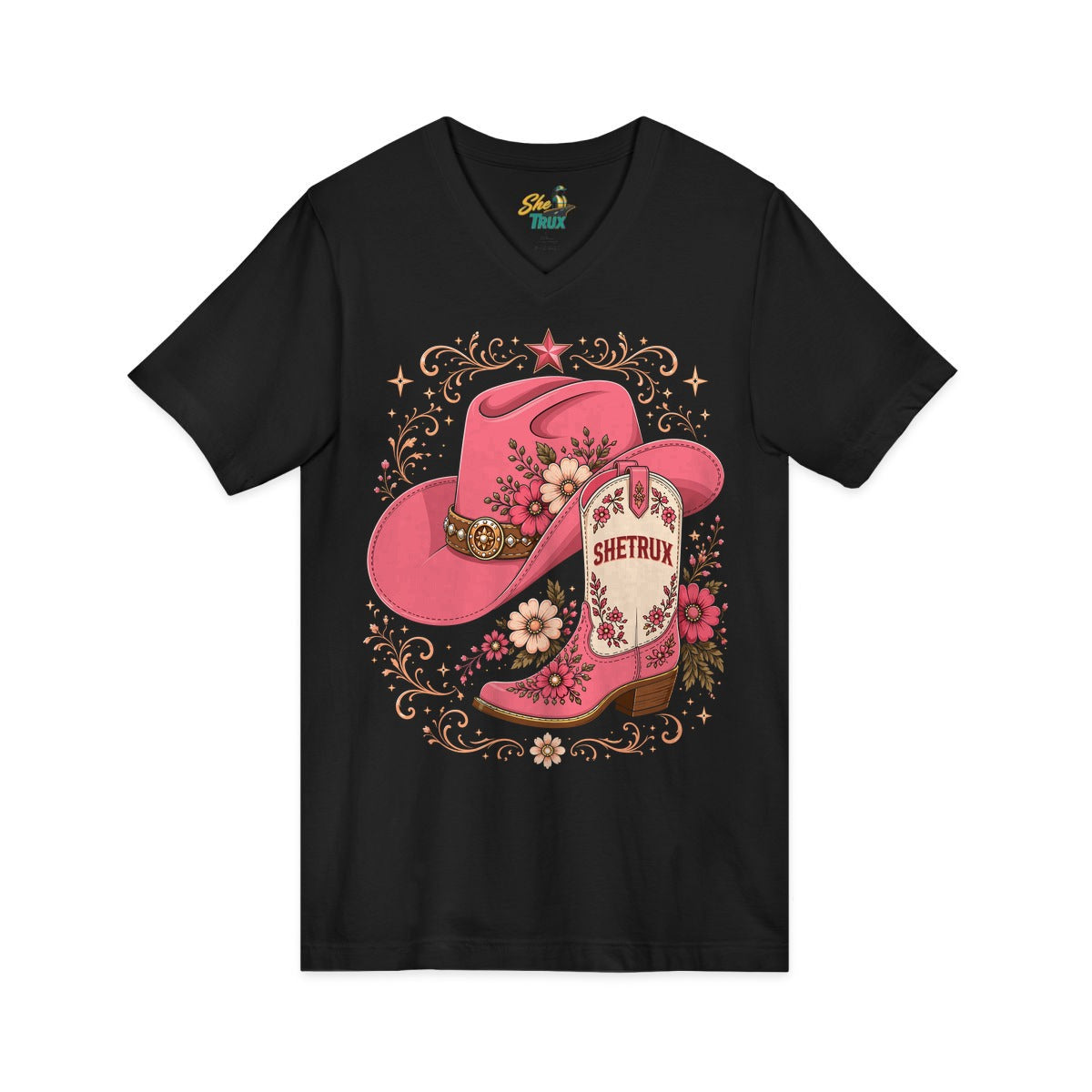 SheTrux Hat Boot Pink - V-Neck - Multiple Colors