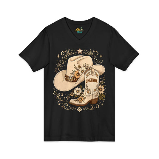 SheTrux Hat Boot Tan - V-Neck - Multiple Colors