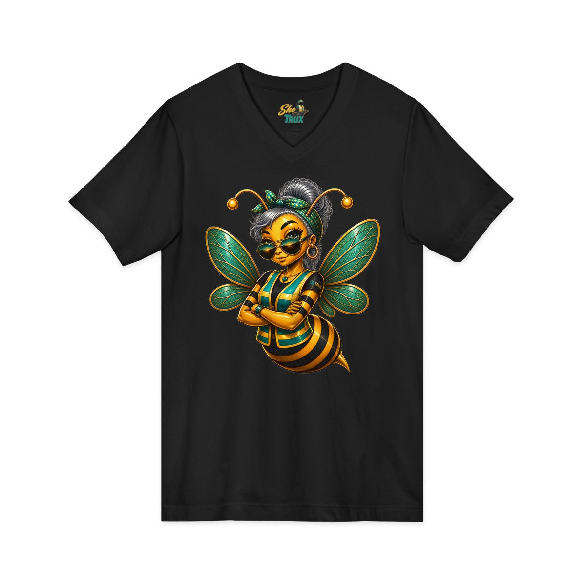 SheTrux Bee Gray - V-Neck - Multiple Colors