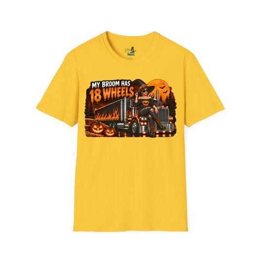 Halloween - My Broom Has 18 Wheels - T-Shirt - Multiple Colors