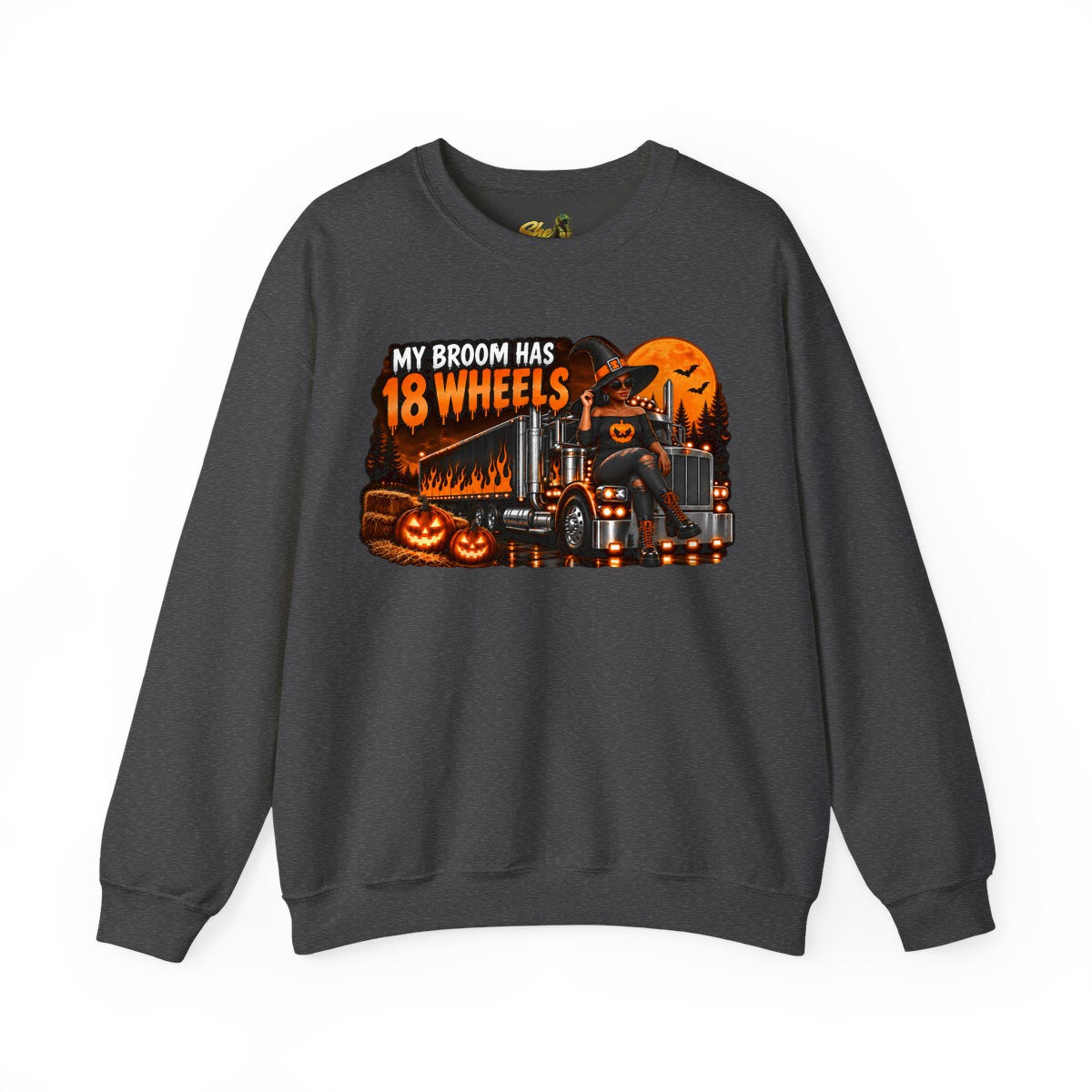 Halloween - My Broom Has 18 Wheels - Sweatshirt - Multiple Colors