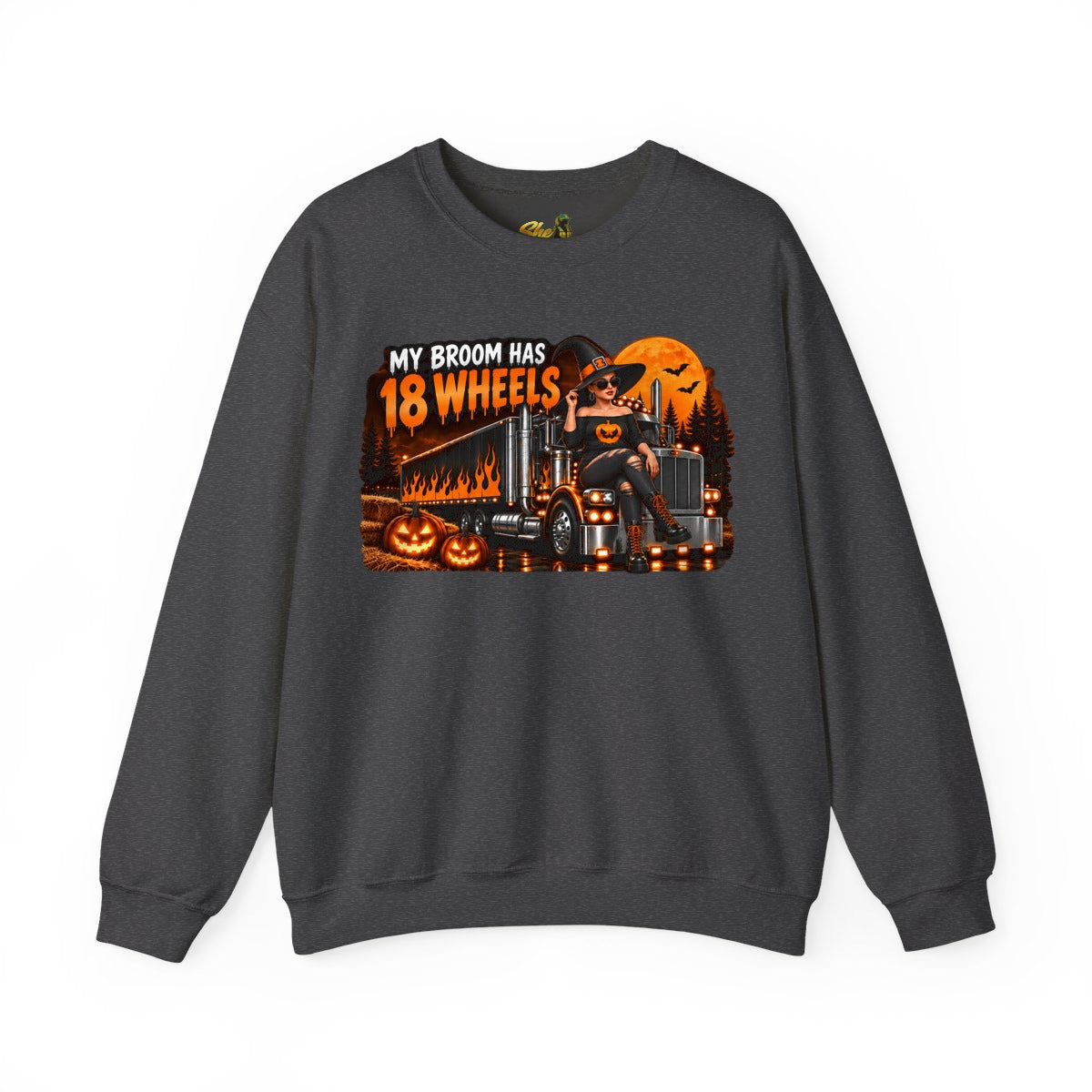Halloween - My Broom Has 18 Wheels - Sweatshirt - Multiple Colors