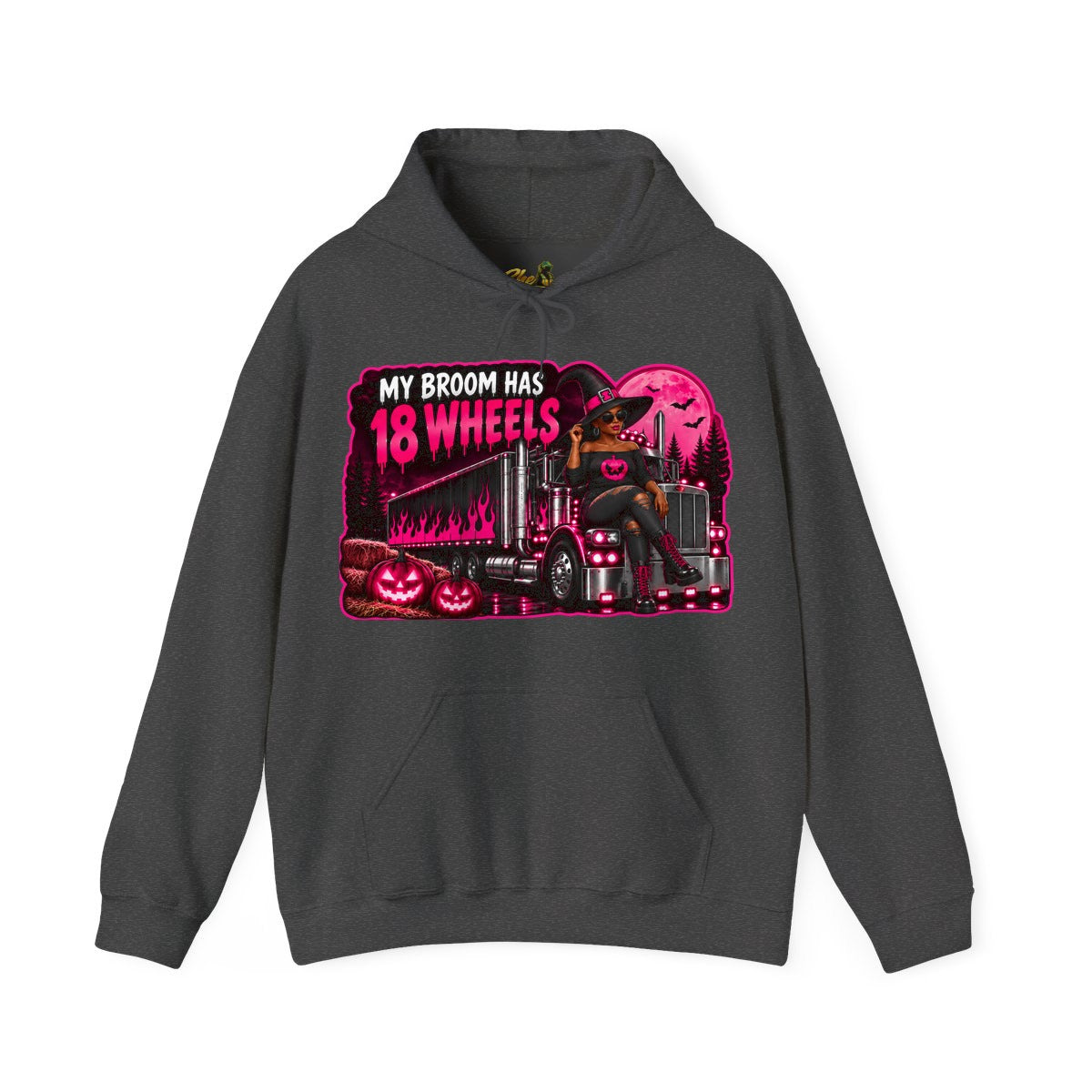 Halloween - My Broom Has 18 Wheels - Hoodie - Multiple Colors