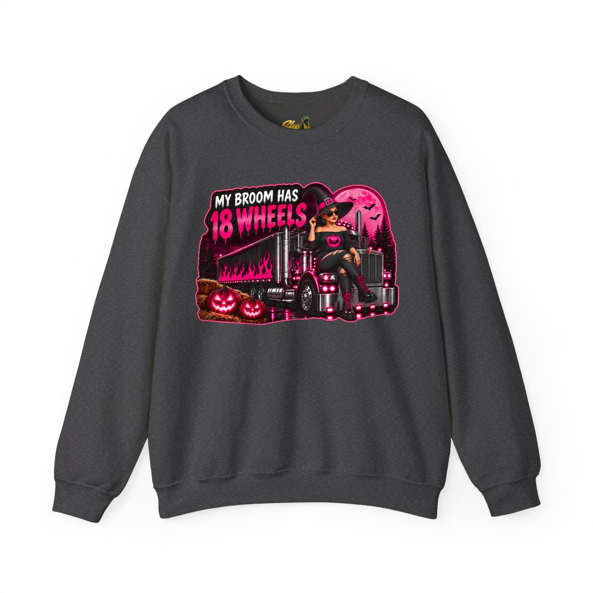 Halloween - My Broom Has 18 Wheels - Sweatshirt - Multiple Colors