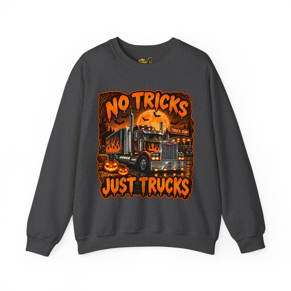 Halloween - No Tricks Just Trucks - Sweatshirt - Multiple Colors