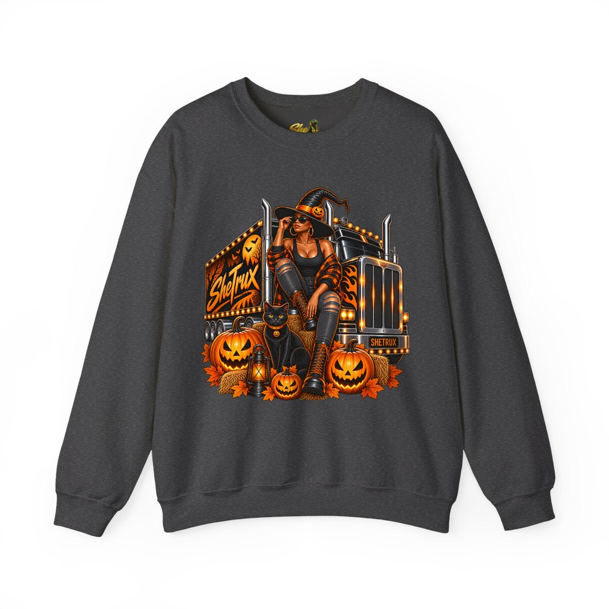 Halloween - Witch on Truck - Sweatshirt - Multiple Colors