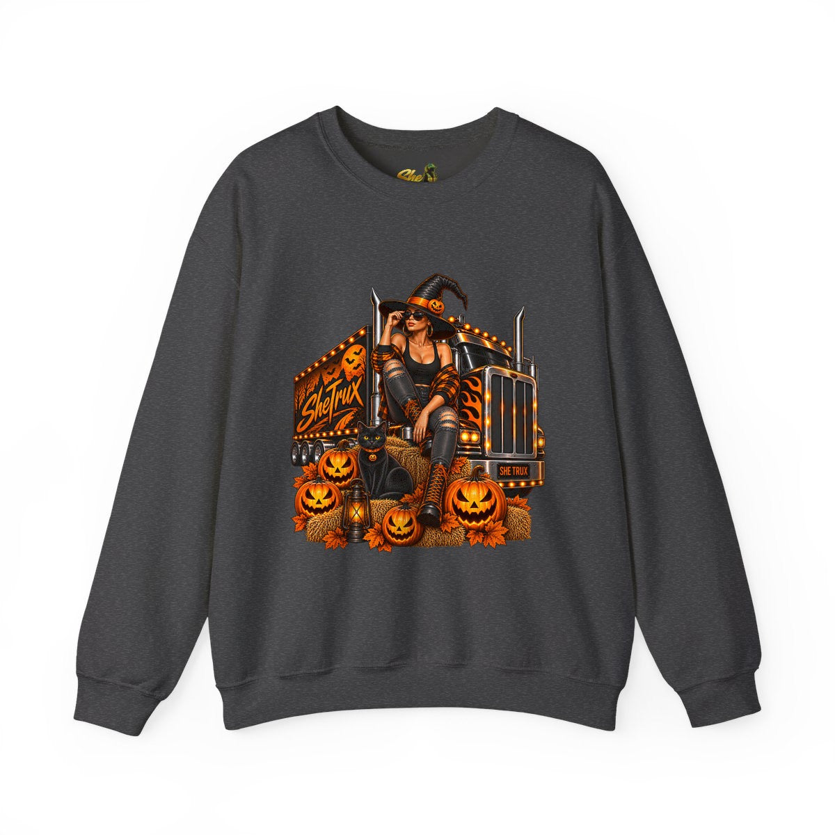Halloween - Witch on Truck - Sweatshirt - Multiple Colors
