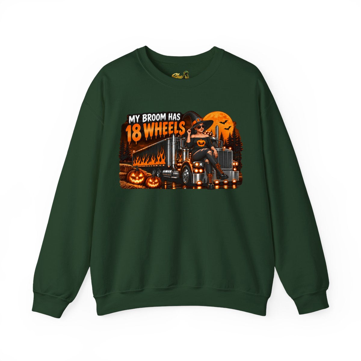 Halloween - My Broom Has 18 Wheels - Sweatshirt - Multiple Colors