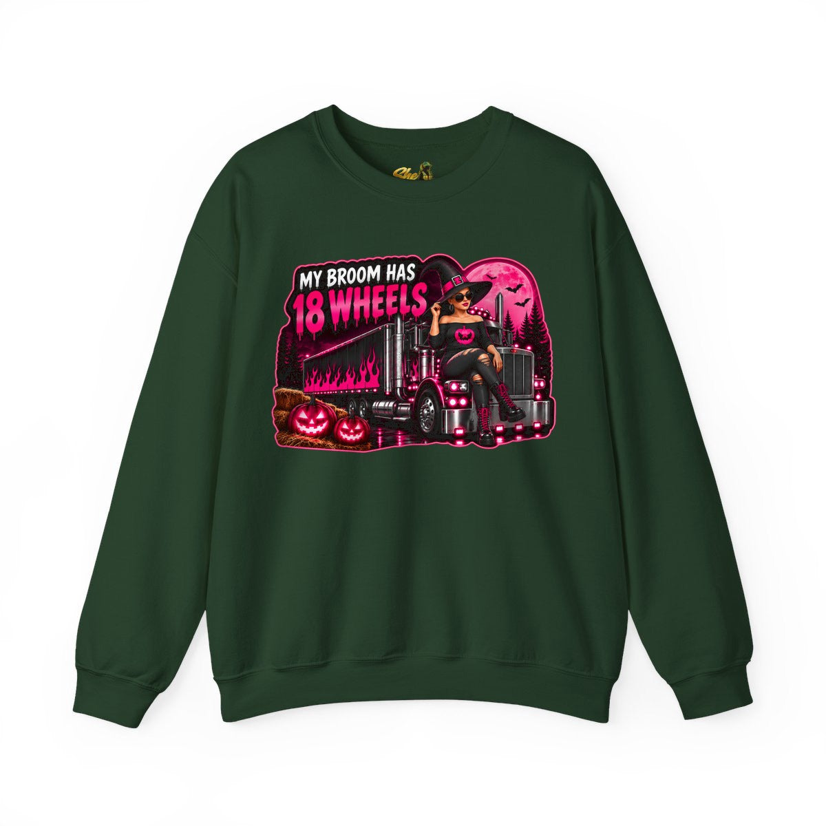 Halloween - My Broom Has 18 Wheels - Sweatshirt - Multiple Colors