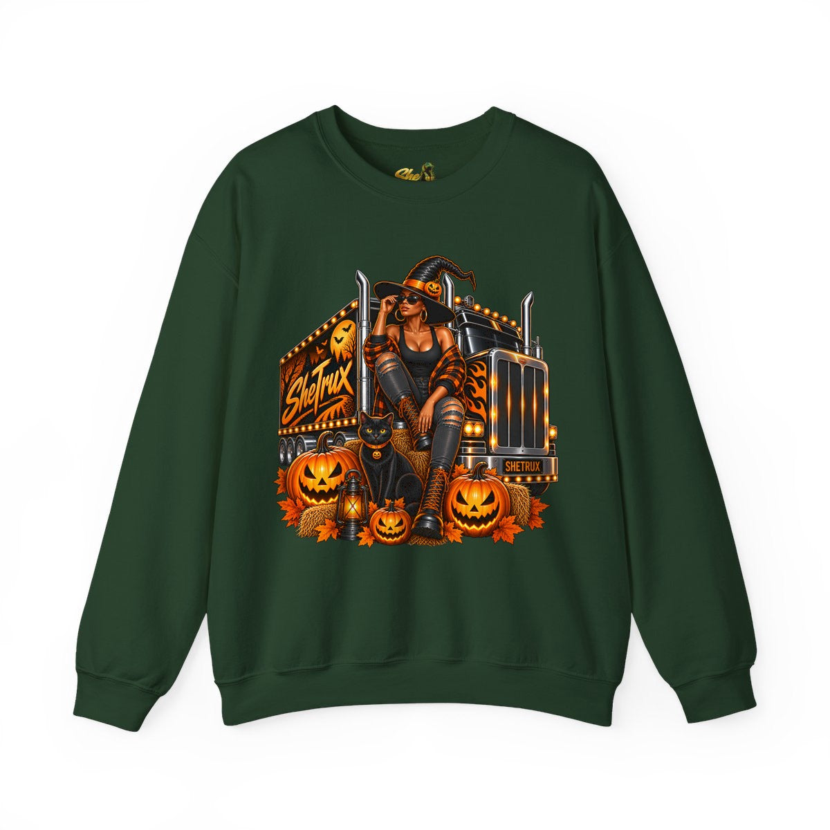 Halloween - Witch on Truck - Sweatshirt - Multiple Colors