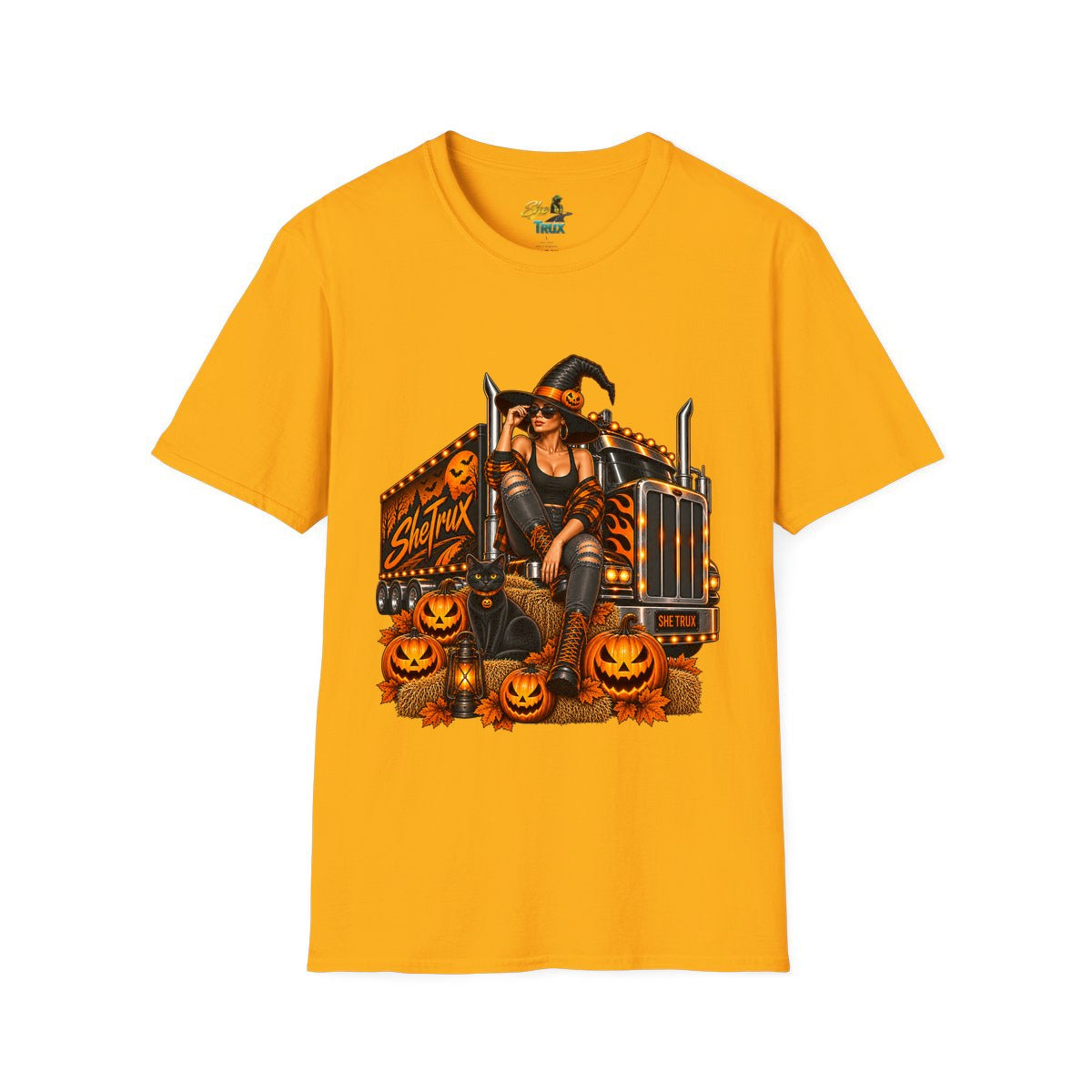 Halloween - Witch on Truck - T-Shirt - Multiple Colors