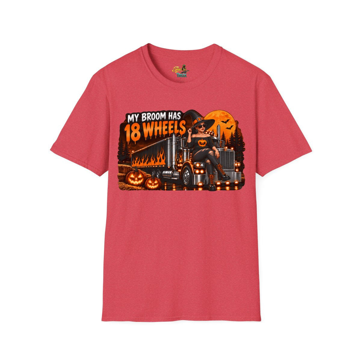 Halloween - My Broom Has 18 Wheels - T-Shirt - Multiple Colors