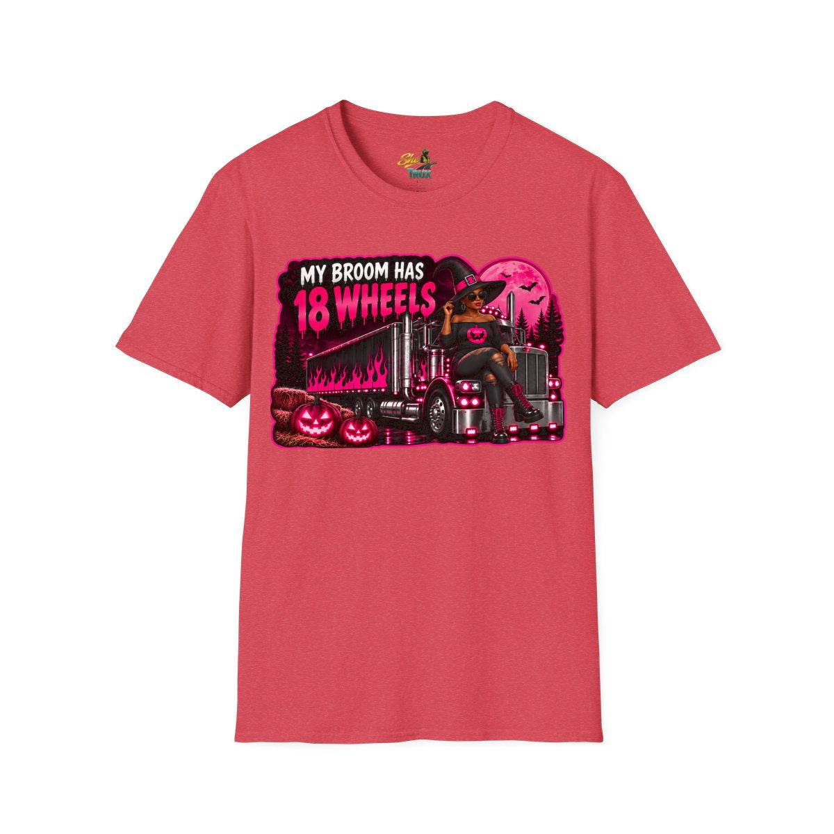 Halloween - My Broom Has 18 Wheels - T-Shirt - Multiple Colors