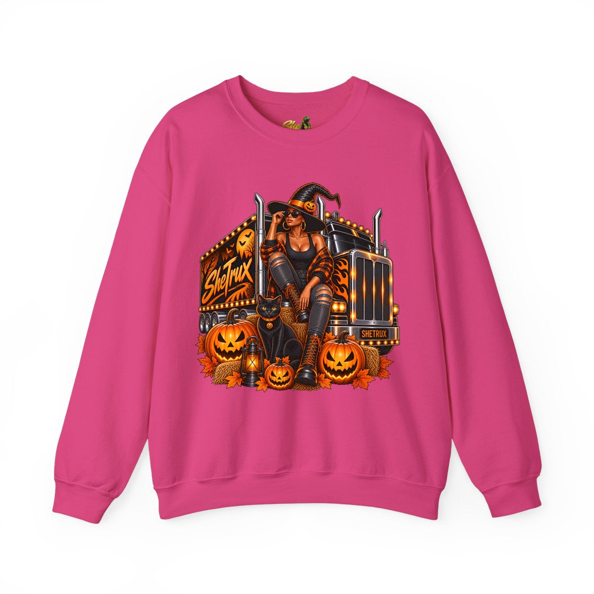 Halloween - Witch on Truck - Sweatshirt - Multiple Colors