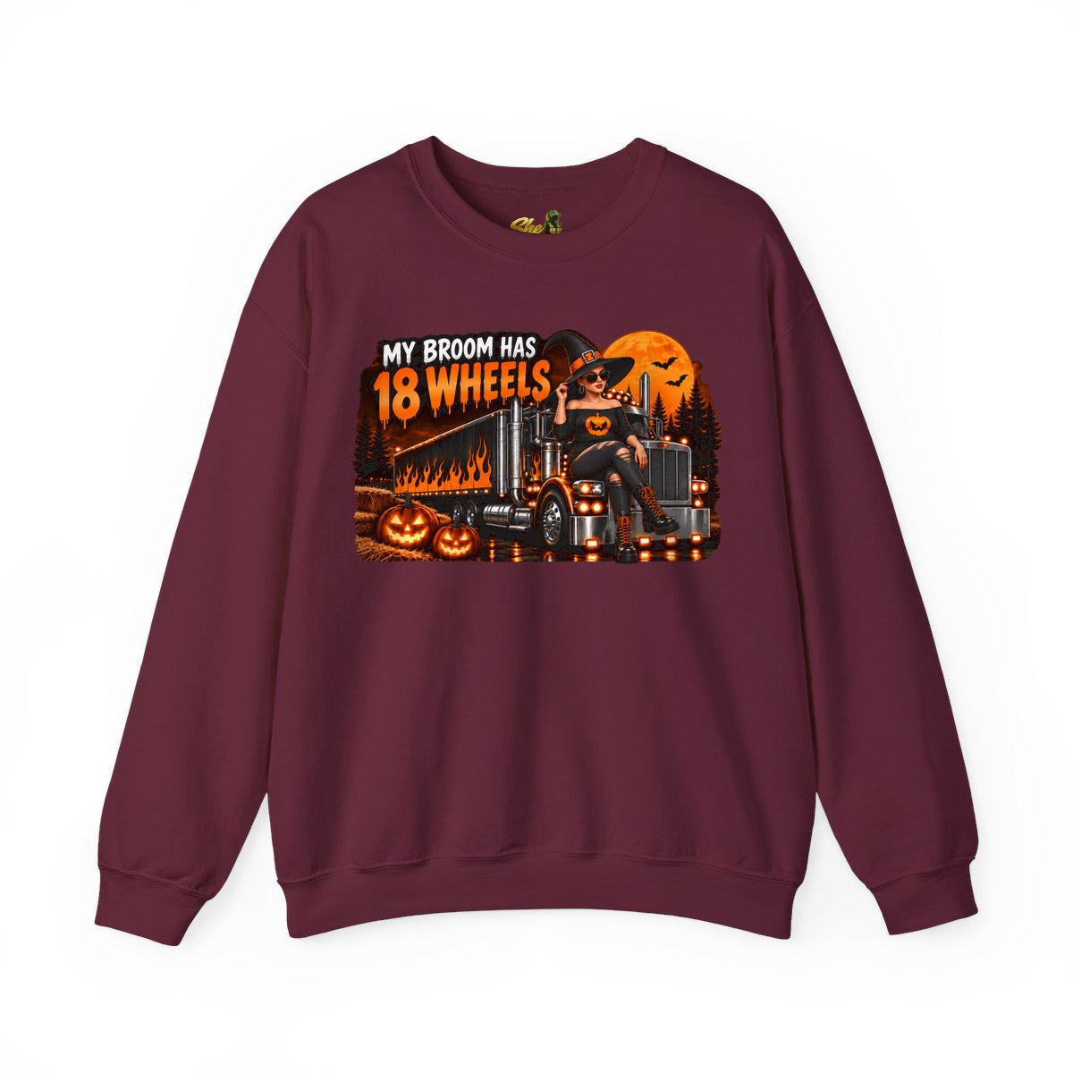 Halloween - My Broom Has 18 Wheels - Sweatshirt - Multiple Colors