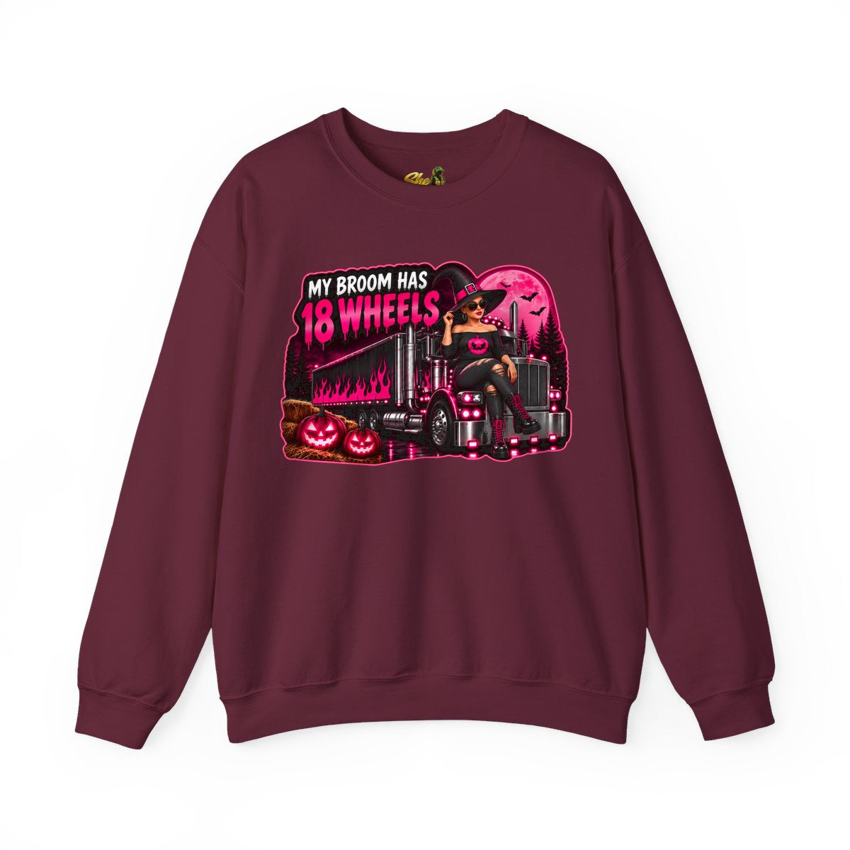 Halloween - My Broom Has 18 Wheels - Sweatshirt - Multiple Colors