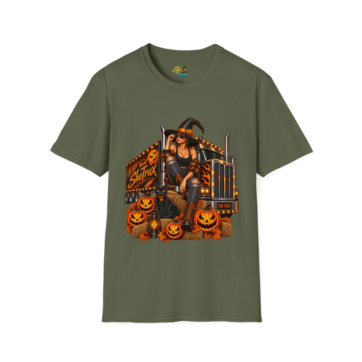 Halloween - Witch on Truck - T-Shirt - Multiple Colors