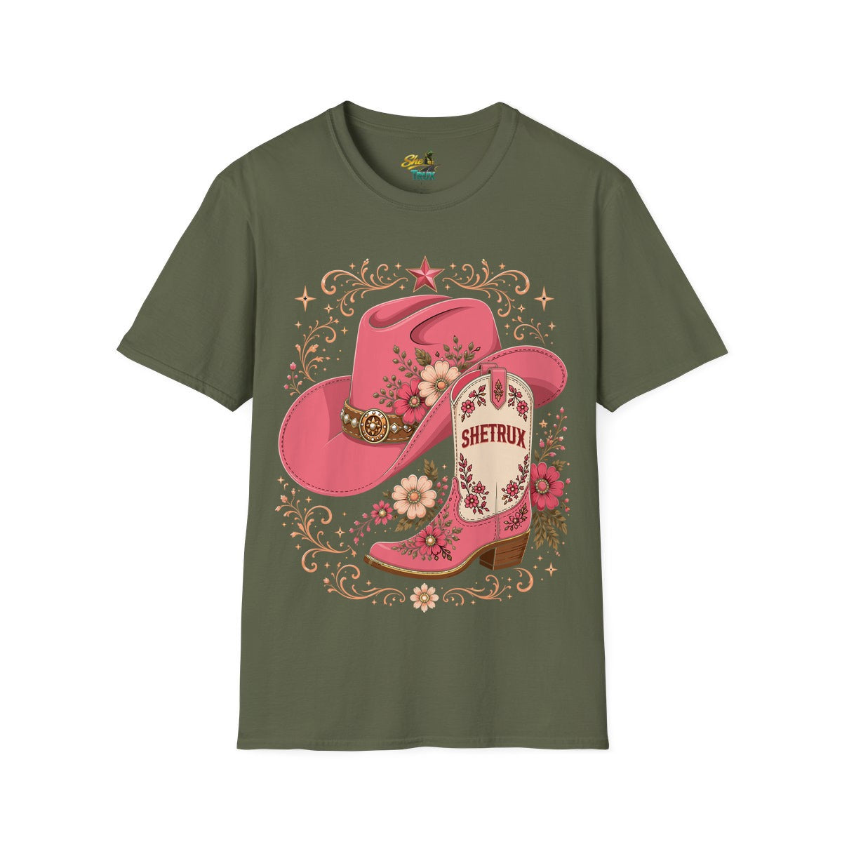 SheTrux Hat Boot Pink - T-Shirt - Multiple Colors