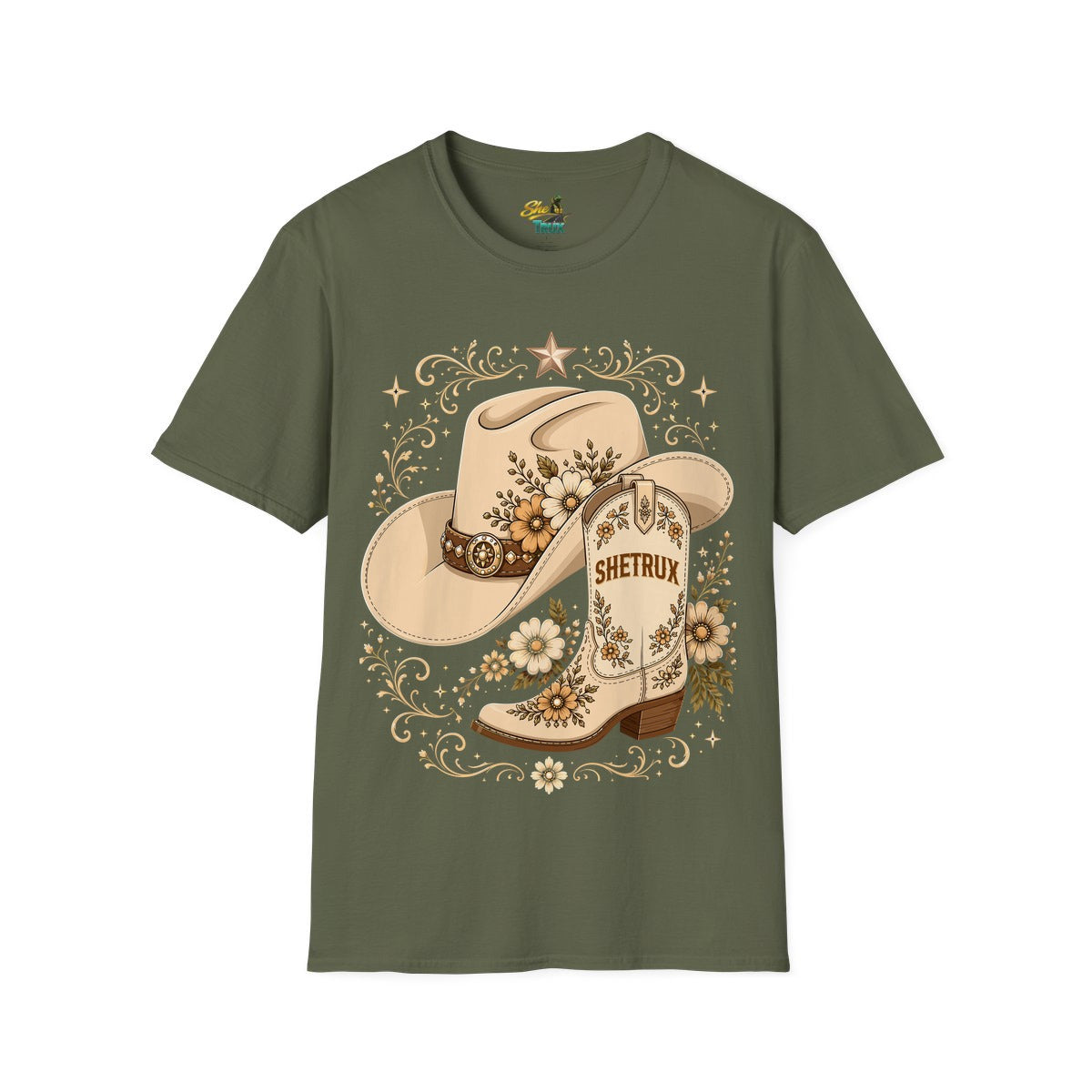 SheTrux Hat Boot Tan - T-Shirt - Multiple Colors