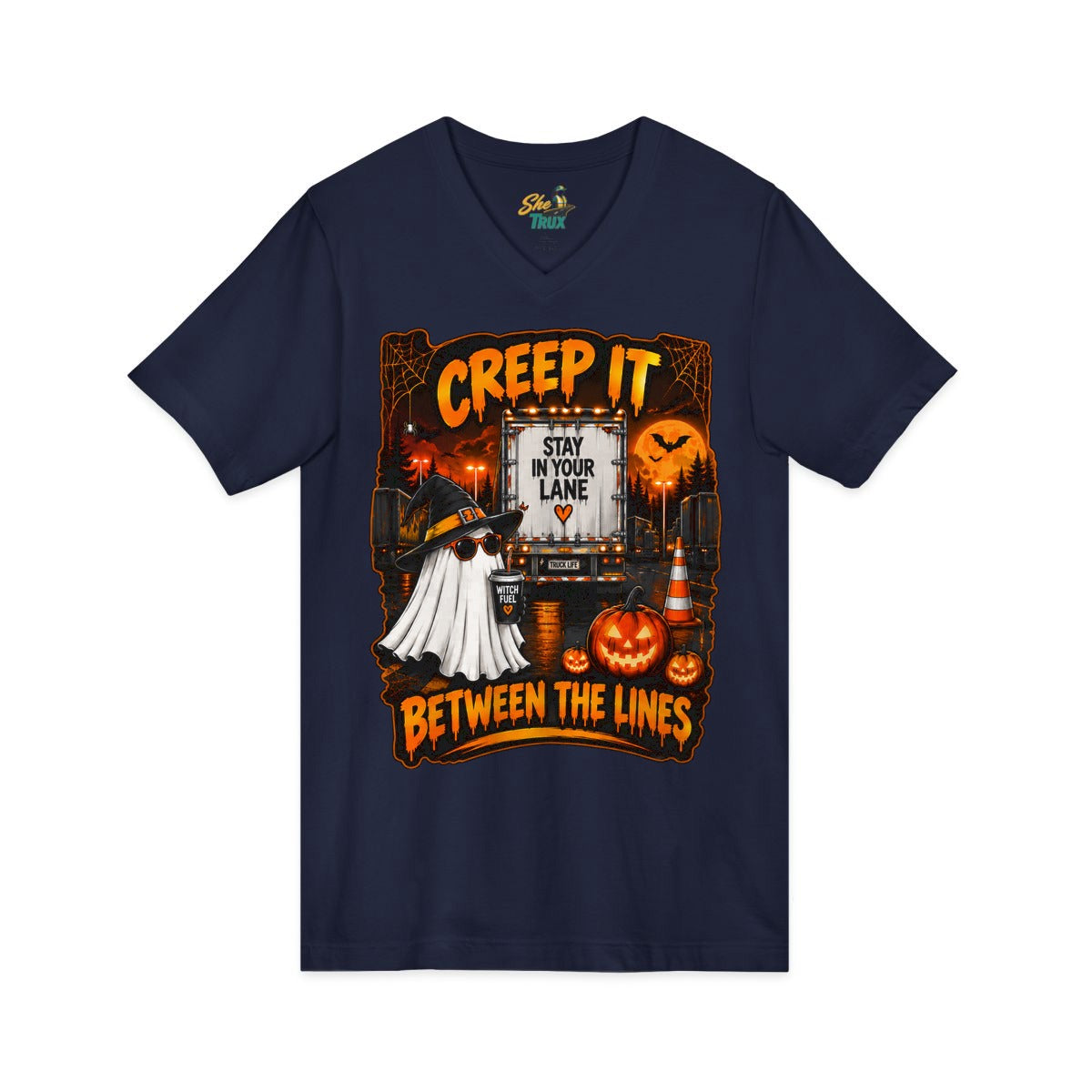 Halloween - Creep It Between The Lines - V-Neck - Multiple Colors