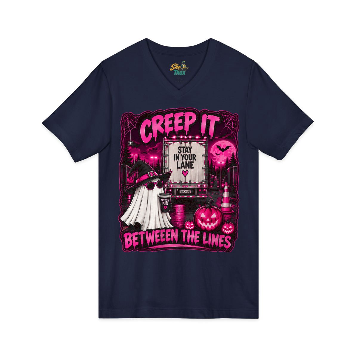 Halloween - Creep It Between The Lines - V-Neck - Multiple Colors