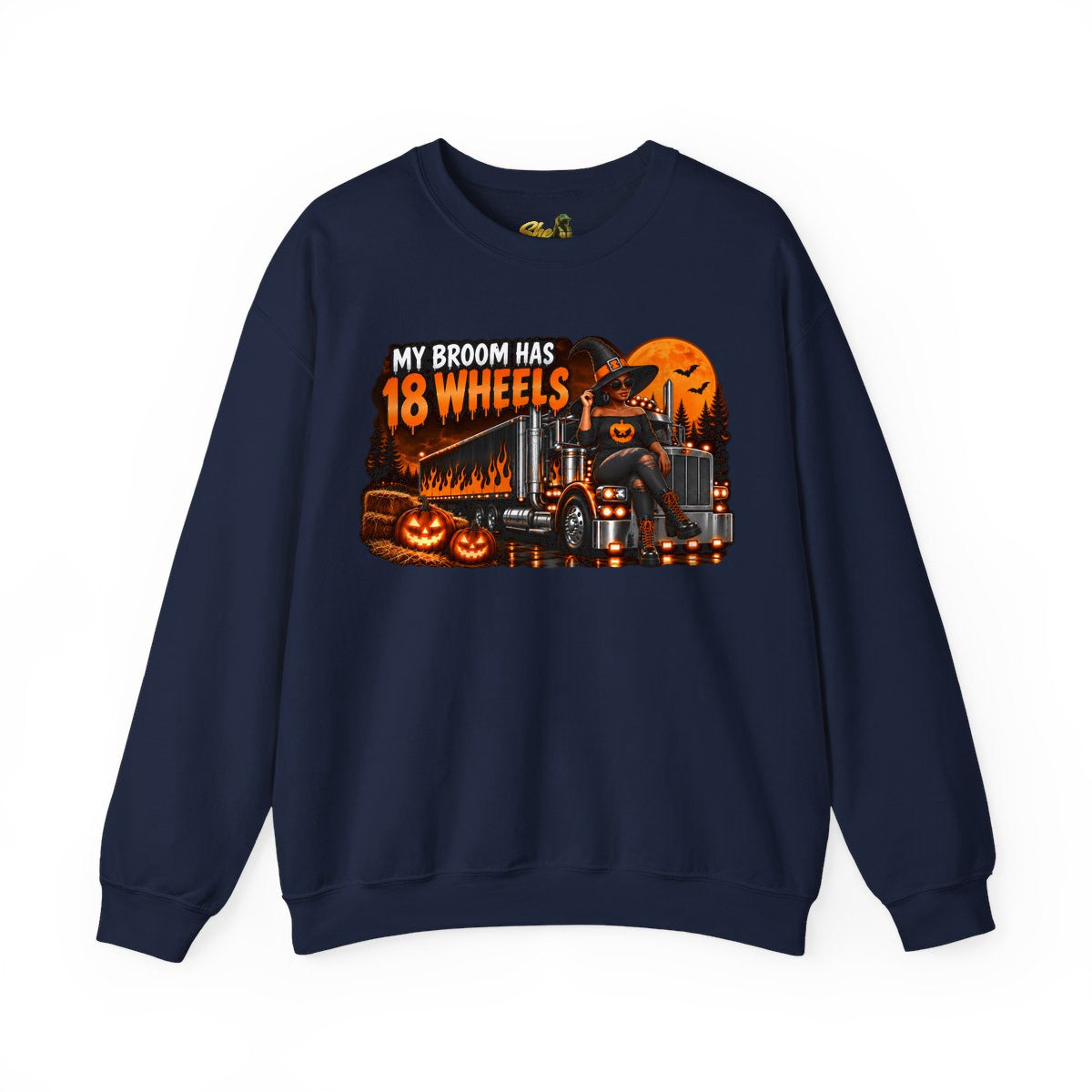 Halloween - My Broom Has 18 Wheels - Sweatshirt - Multiple Colors