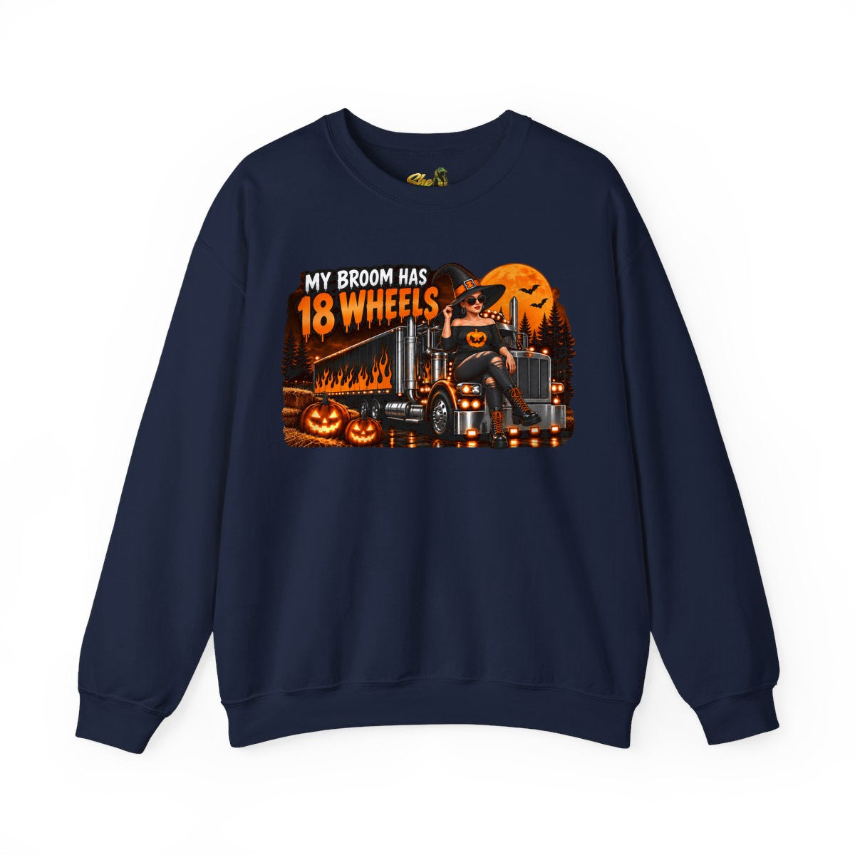 Halloween - My Broom Has 18 Wheels - Sweatshirt - Multiple Colors