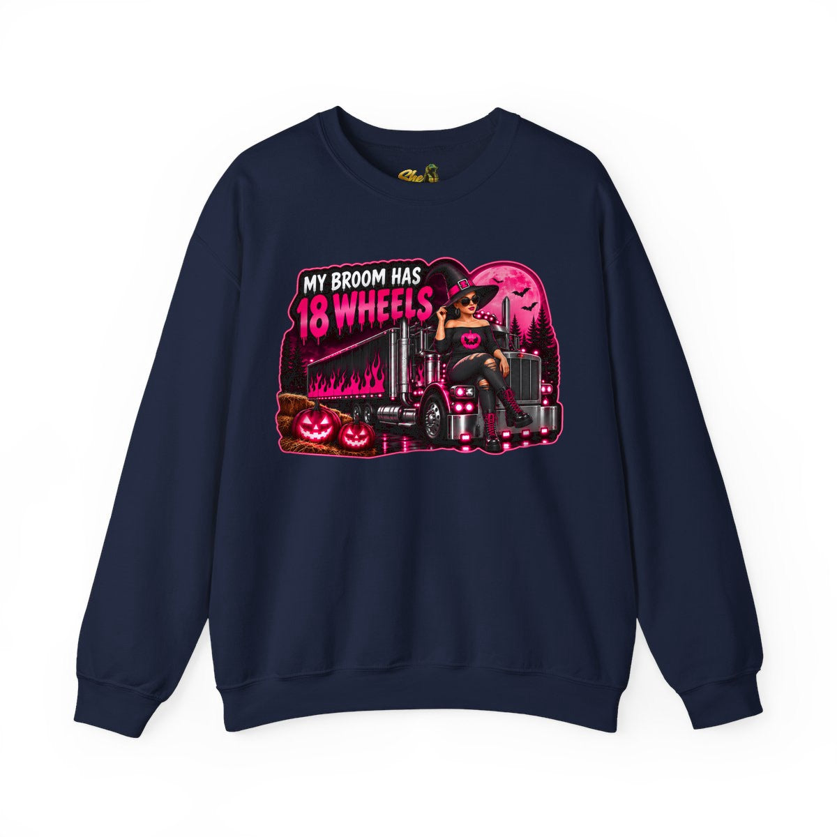 Halloween - My Broom Has 18 Wheels - Sweatshirt - Multiple Colors