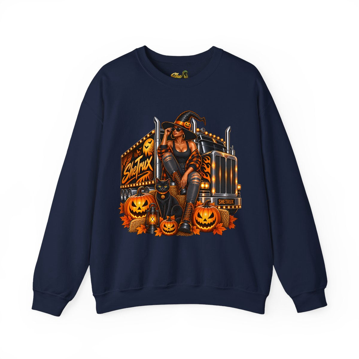 Halloween - Witch on Truck - Sweatshirt - Multiple Colors