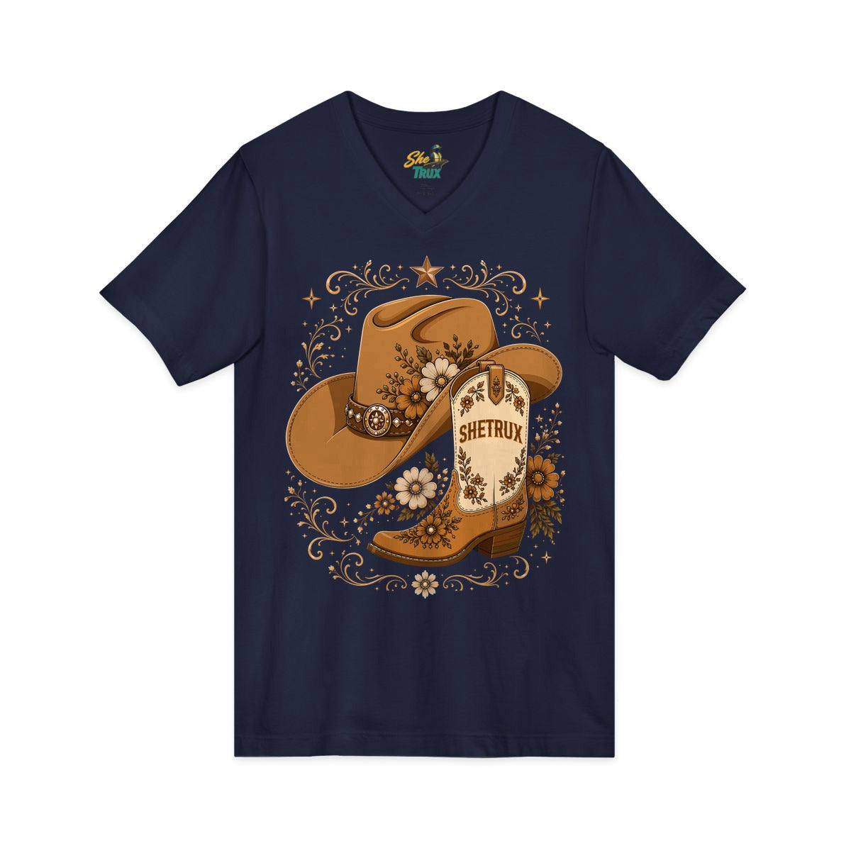SheTrux Hat Boot Brown - V-Neck - Multiple Colors