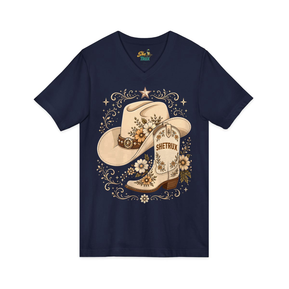 SheTrux Hat Boot Tan - V-Neck - Multiple Colors