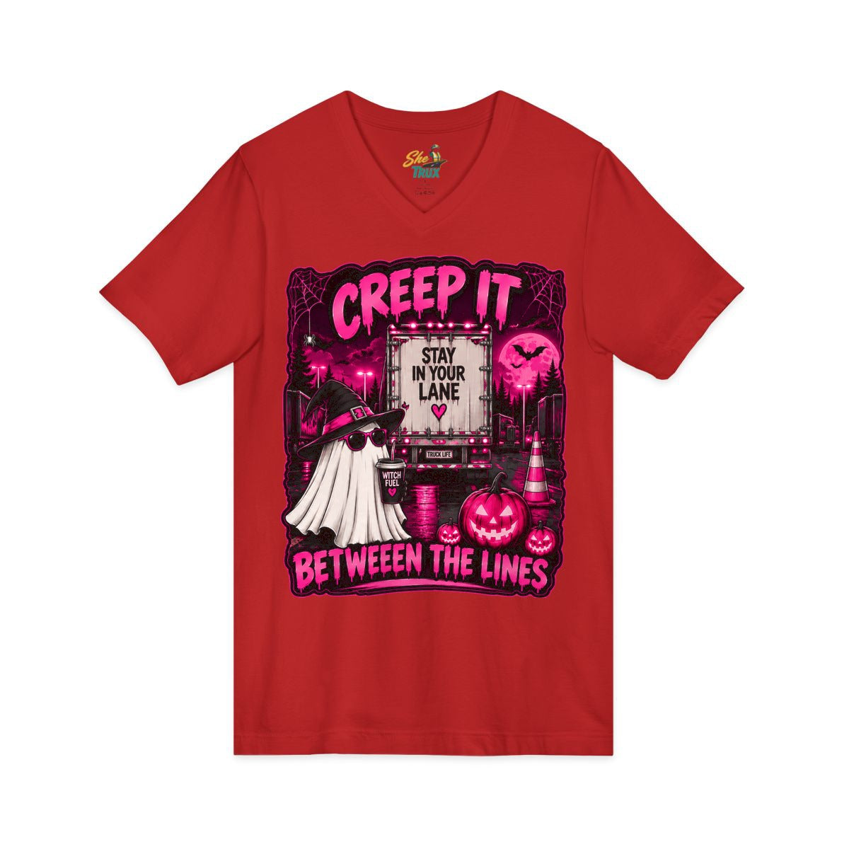 Halloween - Creep It Between The Lines - V-Neck - Multiple Colors